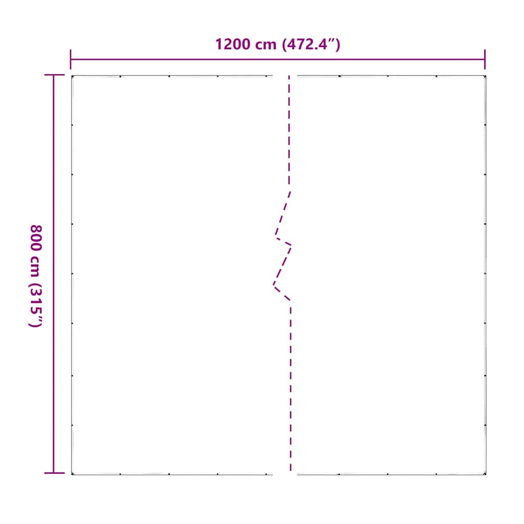 Klar presenning med maljer 6x12 m PVC