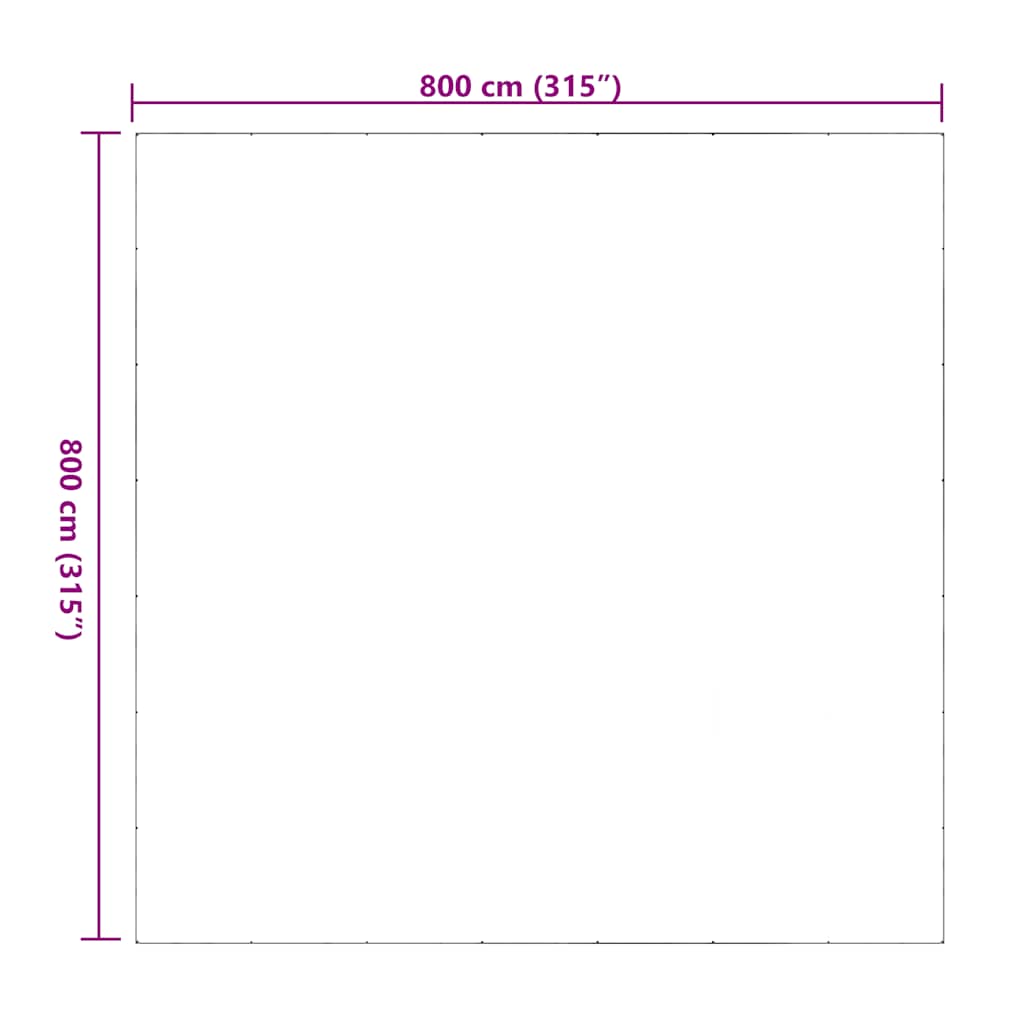 Klar presenning med maljer 8x8 m PVC