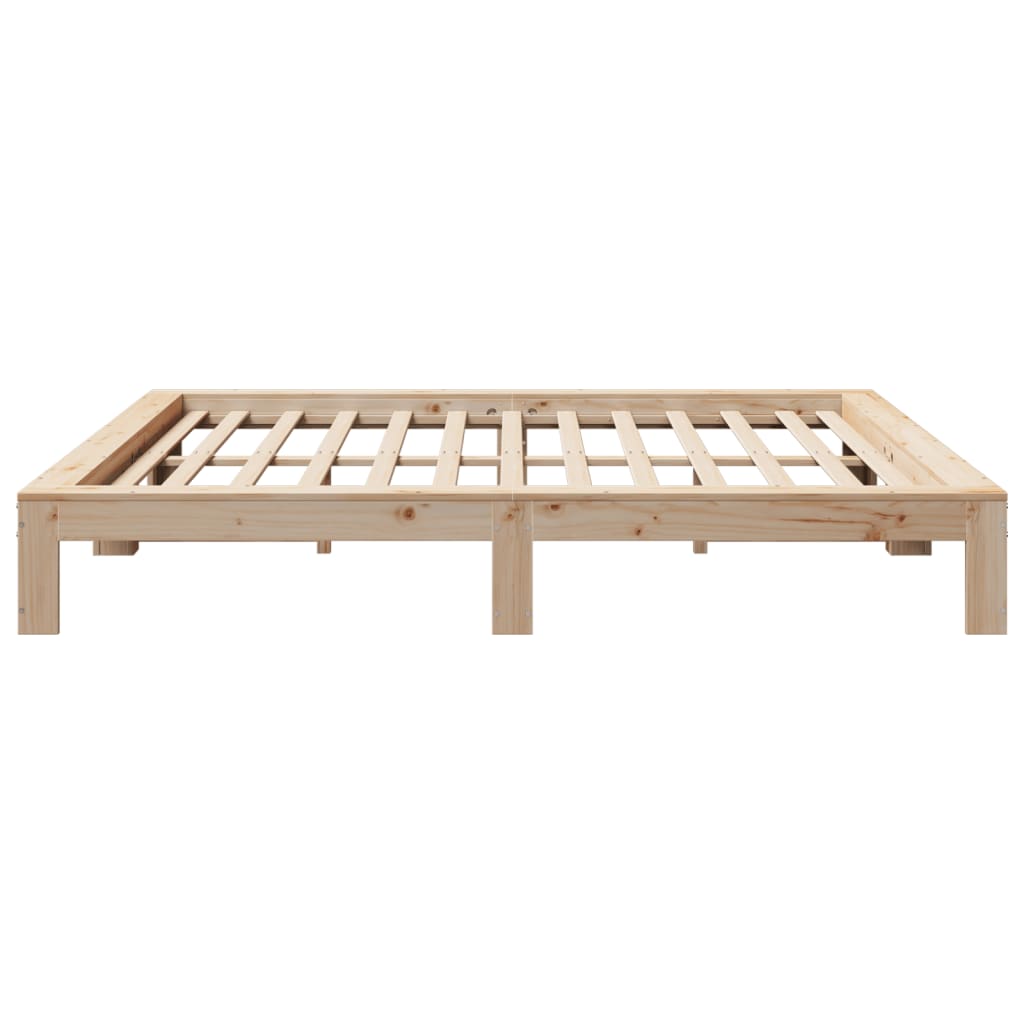 Sengeramme med madrass 200x200 cm heltre furu