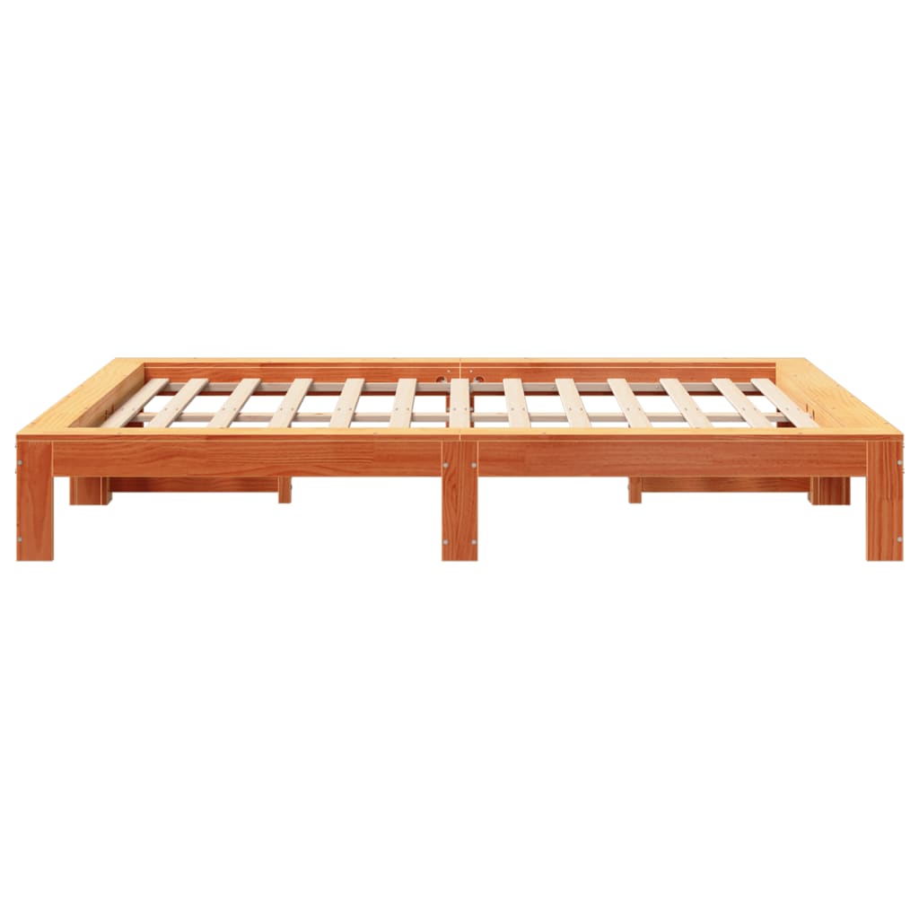 Sengeramme uten madrass voksbrun 160x200 cm heltre furu