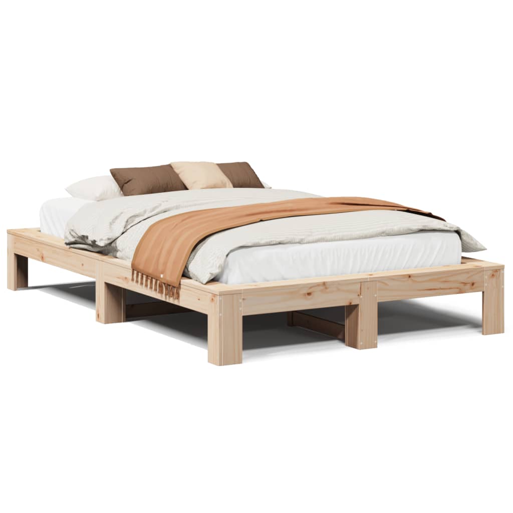 Sengeramme uten madrass hvit 135x190 cm heltre furu