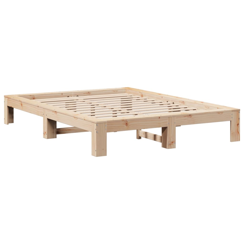 Sengeramme uten madrass hvit 135x190 cm heltre furu