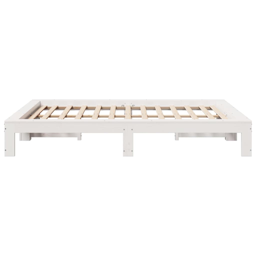 Sengeramme uten madrass hvit 135x190 cm heltre furu