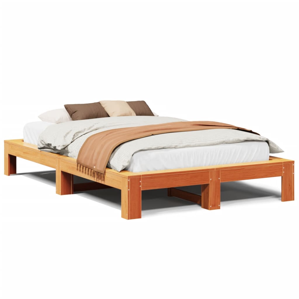 Sengeramme uten madrass brun 135x190 cm heltre furu