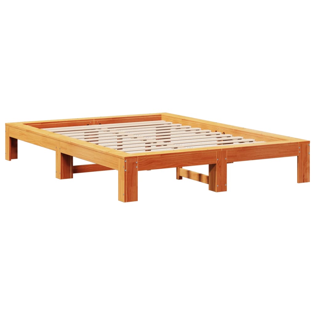 Sengeramme uten madrass brun 135x190 cm heltre furu