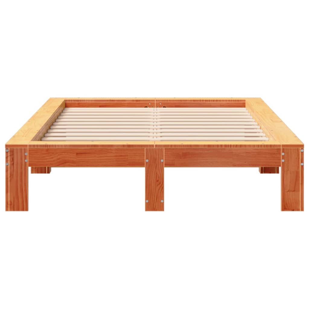 Sengeramme uten madrass voksbrun 120x190 cm heltre furu