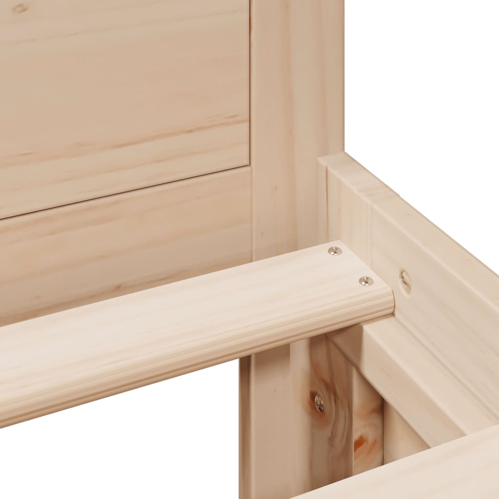 Sengeramme uten madrass med hodegavl 200x200 cm heltre furu