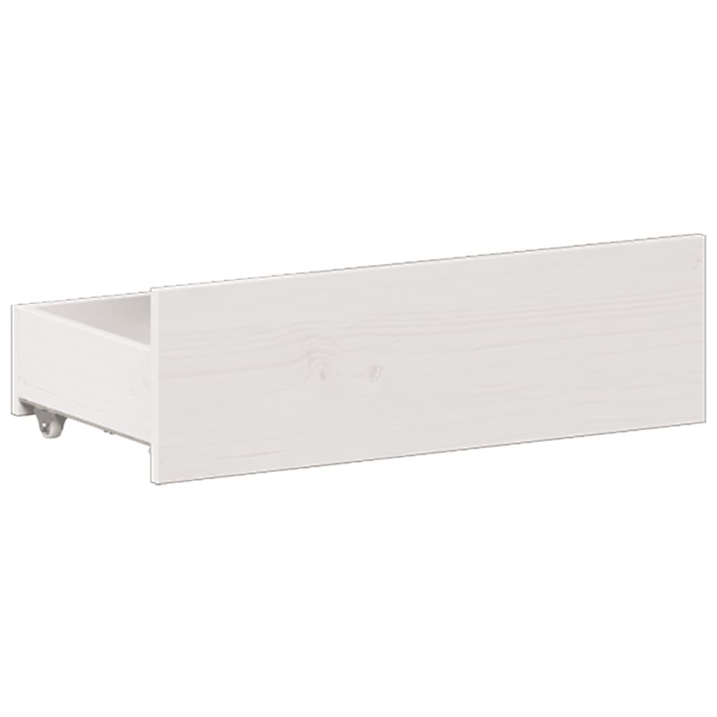 Sengeramme uten madrass med hodegavl hvit 200x200cm heltre furu