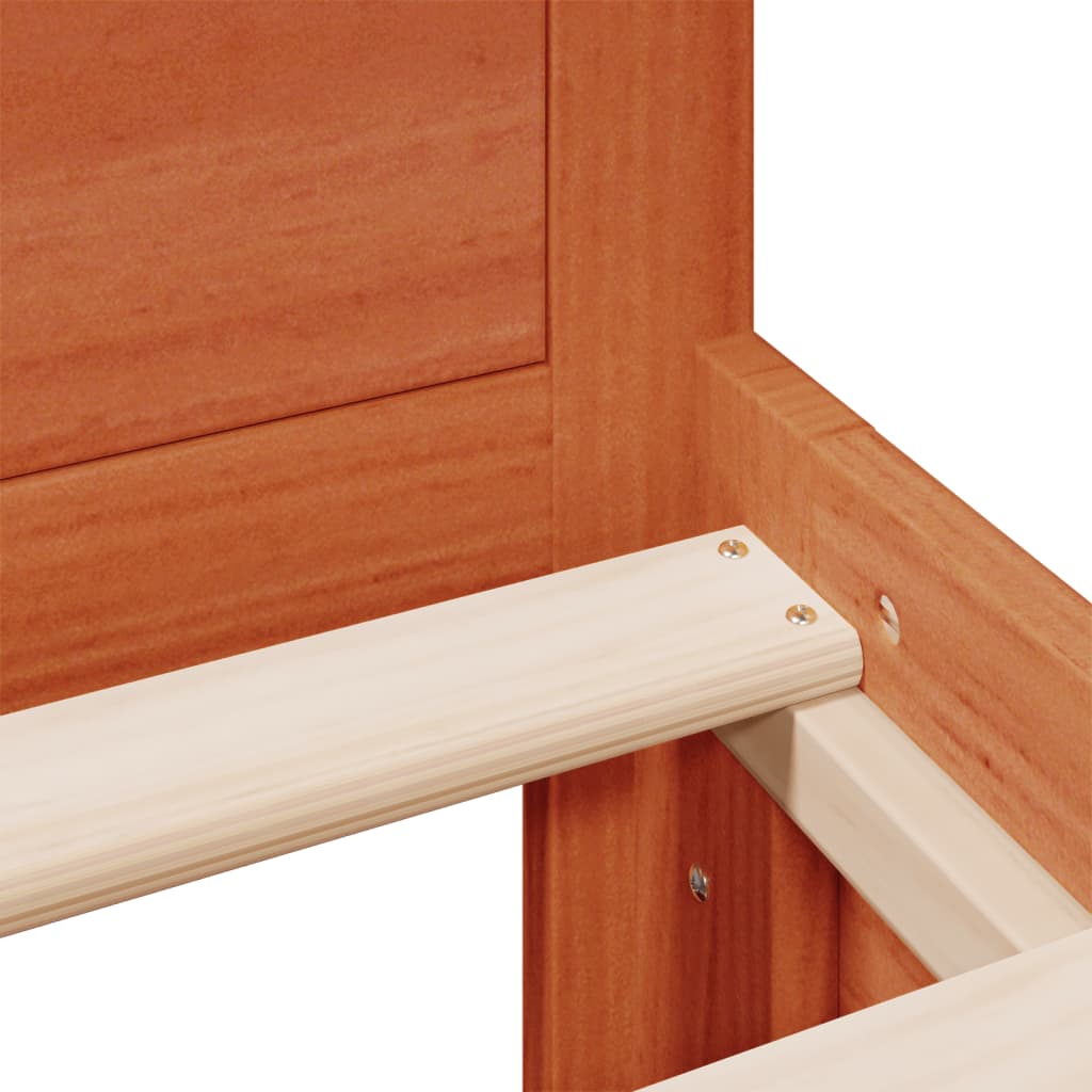 Sengeramme uten madrass med hodegavl brun 180x200cm heltre furu