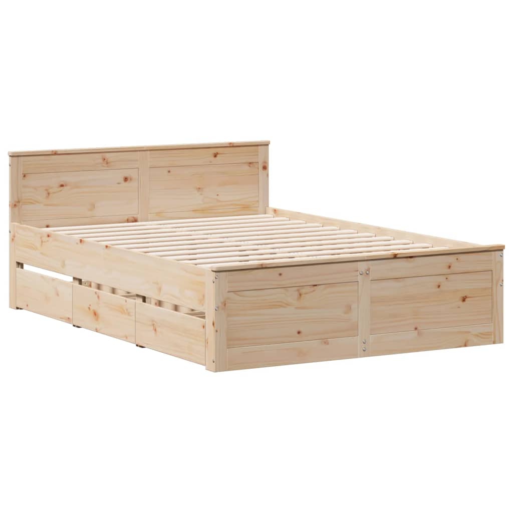 Sengeramme uten madrass med hodegavl 160x200 cm heltre furu