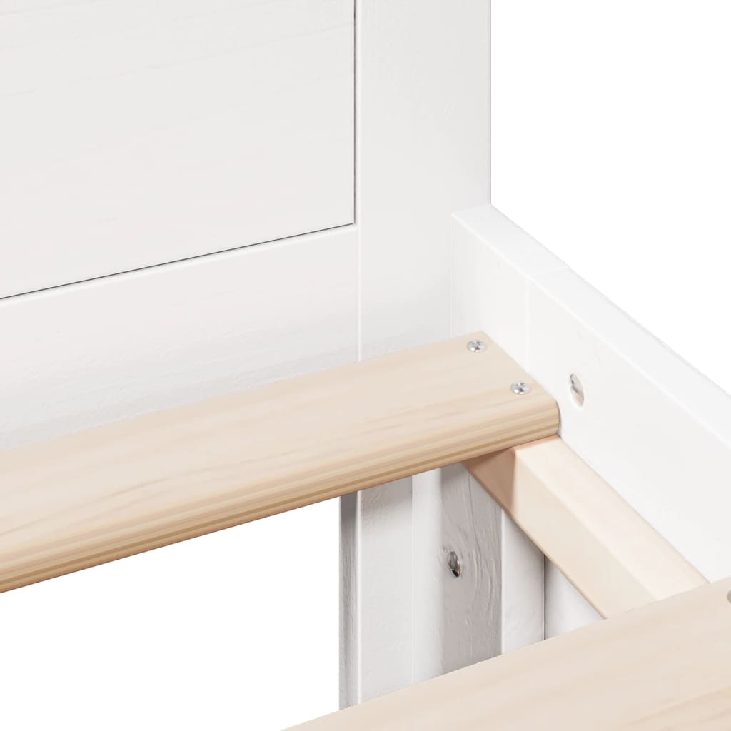 Sengeramme uten madrass med hodegavl hvit 160x200cm heltre furu