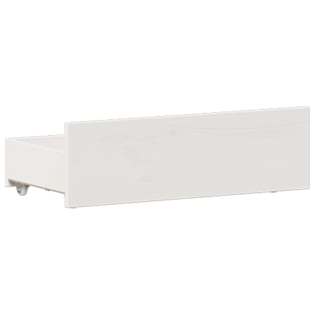 Sengeramme uten madrass med hodegavl hvit 120x200cm heltre furu