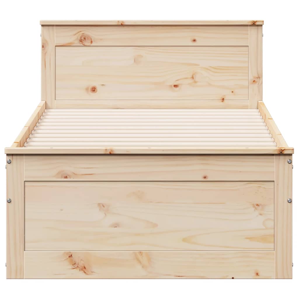 Sengeramme uten madrass med hodegavl 90x200 cm heltre furu