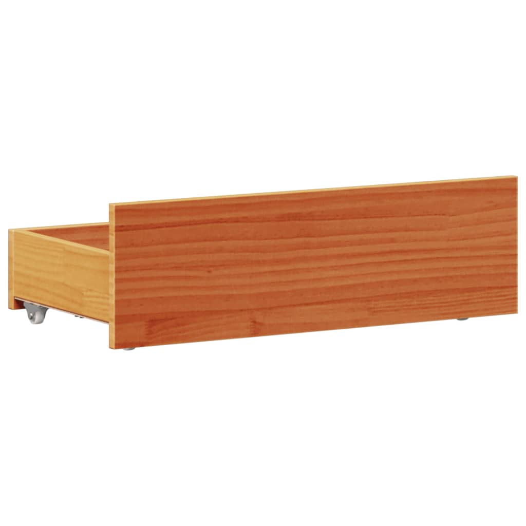 Sengeramme uten madrass med hodegavl brun 90x200 cm heltre furu