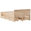 Sengeramme uten madrass med hodegavl hvit 135x190cm heltre furu