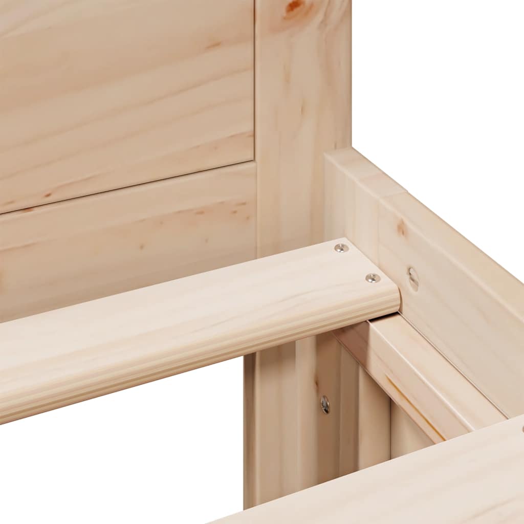 Sengeramme uten madrass med hodegavl hvit 135x190cm heltre furu