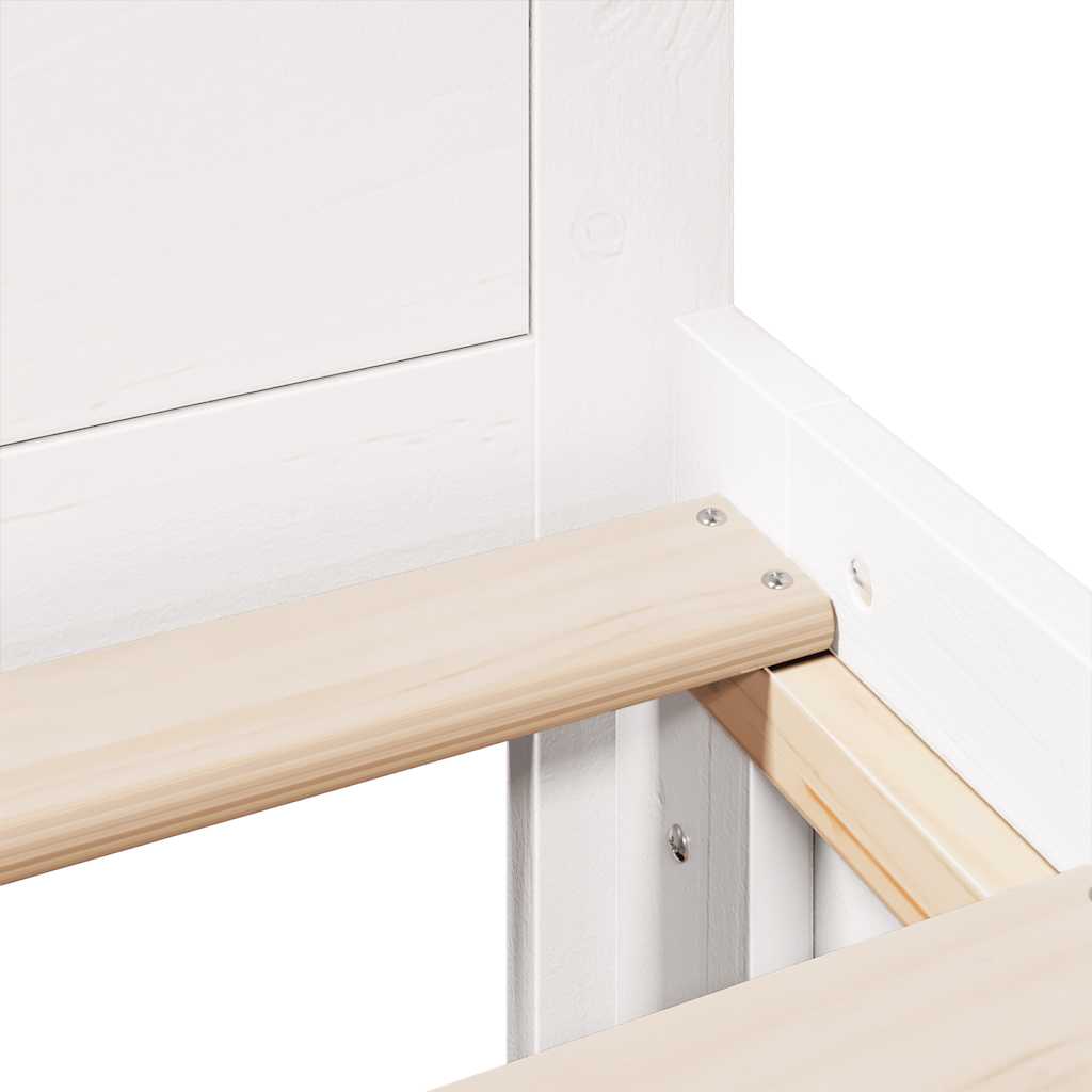 Sengeramme uten madrass med hodegavl hvit 120x190cm heltre furu