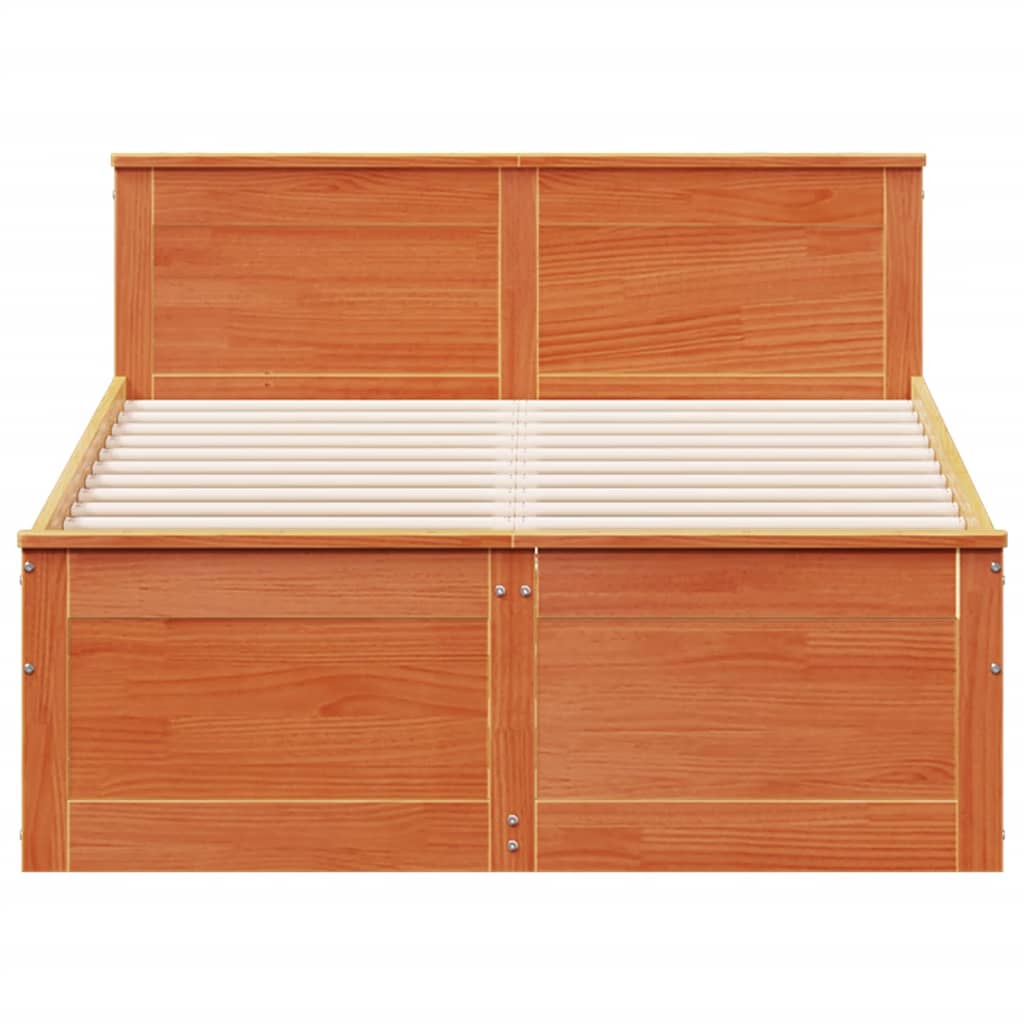 Sengeramme uten madrass med hodegavl brun 120x190cm heltre furu