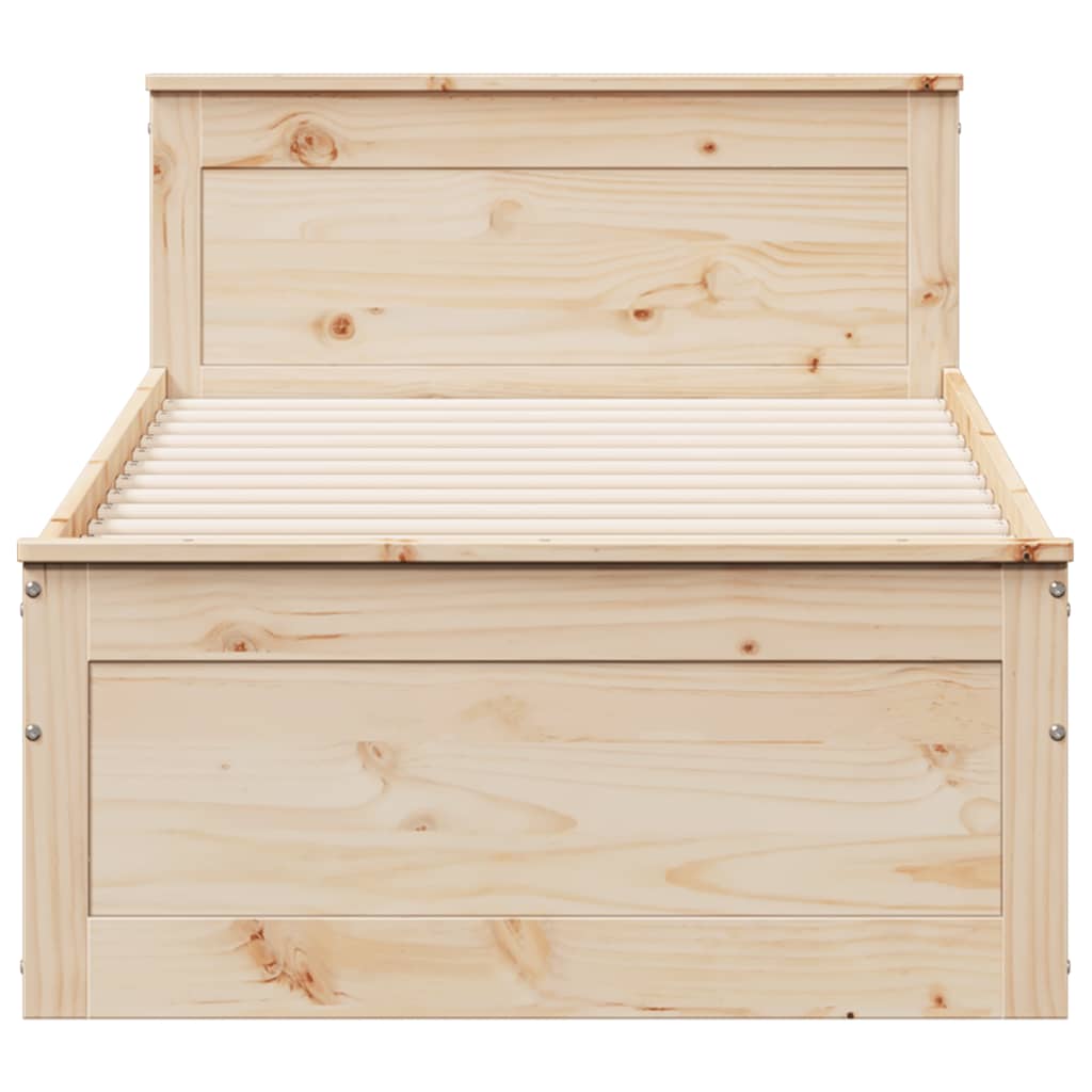 Sengeramme uten madrass med hodegavl 75x190 cm heltre furu