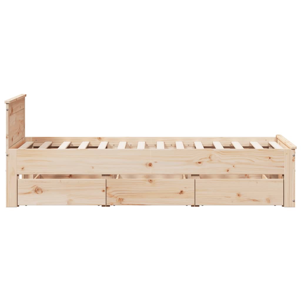 Sengeramme uten madrass med hodegavl 75x190 cm heltre furu