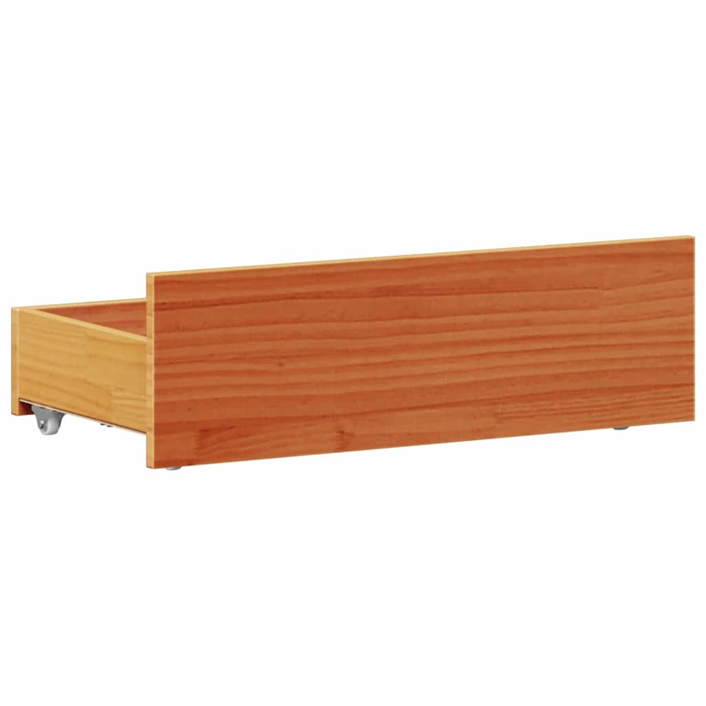 Sengeramme uten madrass med hodegavl brun 75x190 cm heltre furu