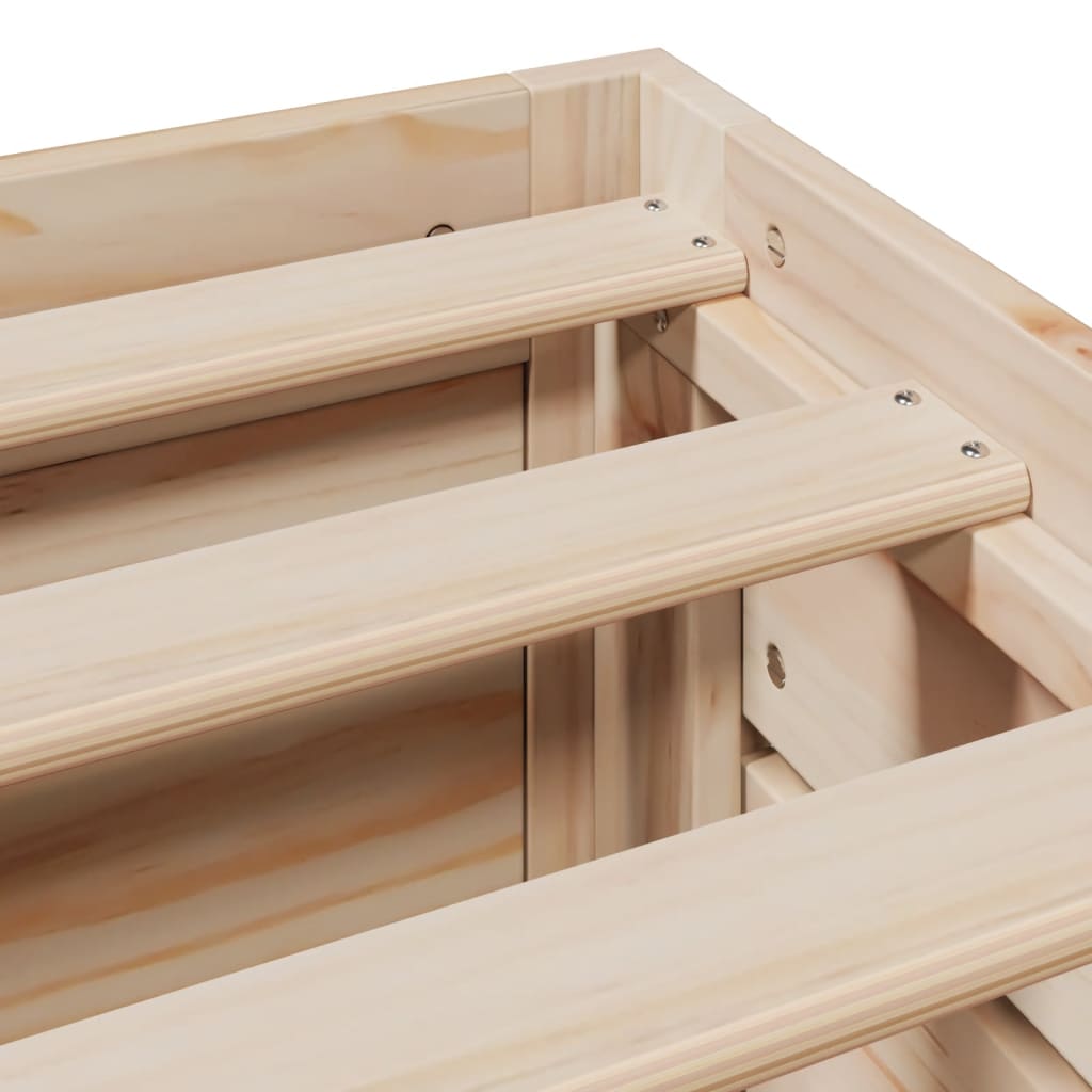 Sengeramme uten madrass med skuffer 200x200 cm heltre furu