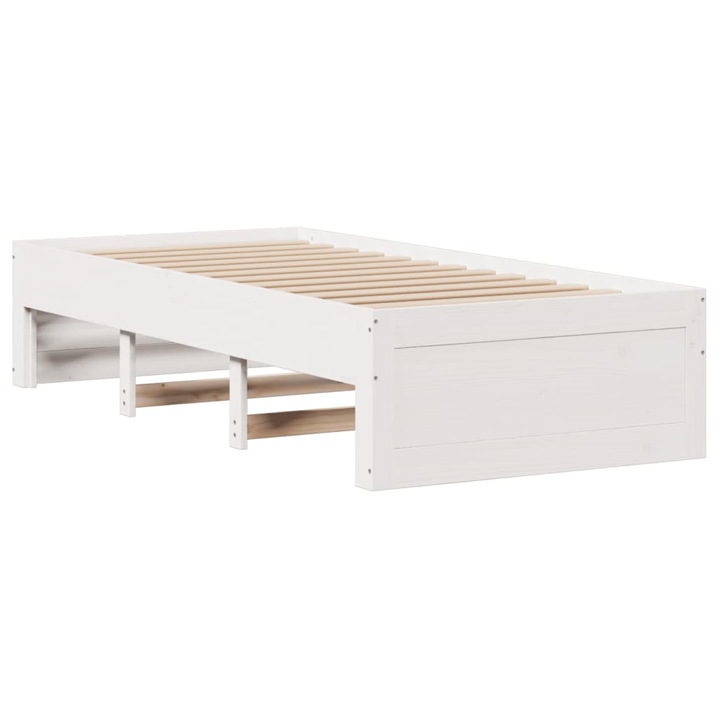 Sengeramme uten madrass med skuffer hvit 90x200 cm heltre furu