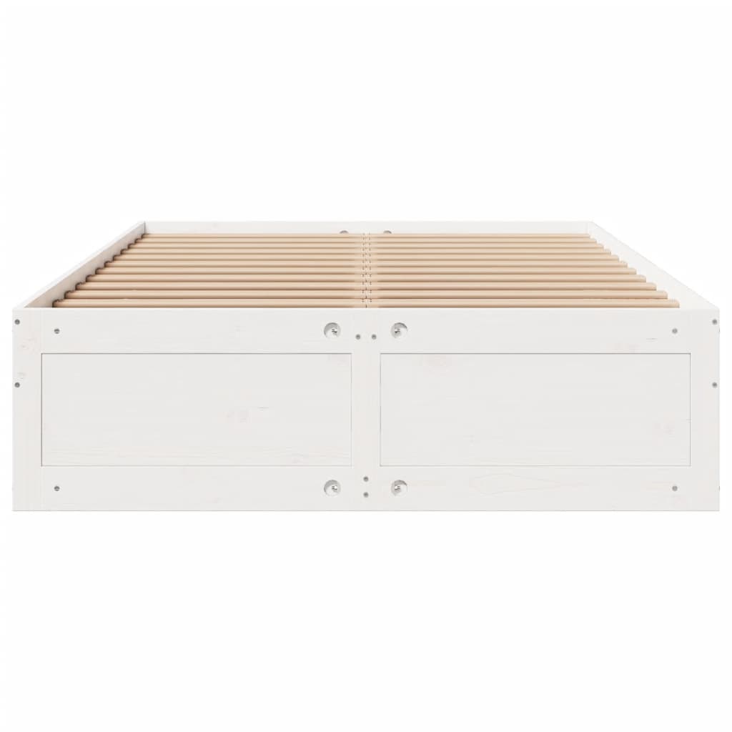 Sengeramme uten madrass med skuffer hvit 140x190 cm heltre furu