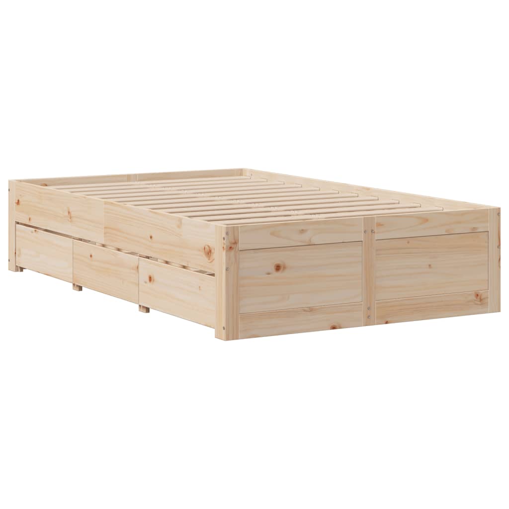 Sengeramme uten madrass med skuffer 135x190 cm heltre furu