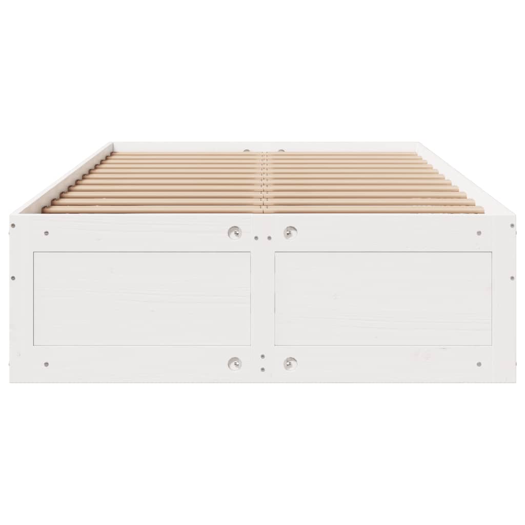 Sengeramme uten madrass med skuffer hvit 135x190 cm heltre furu