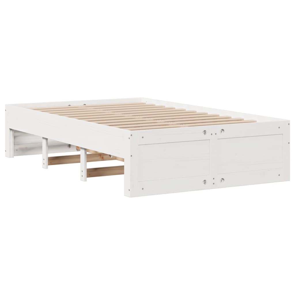 Sengeramme uten madrass med skuffer hvit 135x190 cm heltre furu