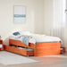 Sengeramme uten madrass med skuffer brun 90x190 cm heltre furu