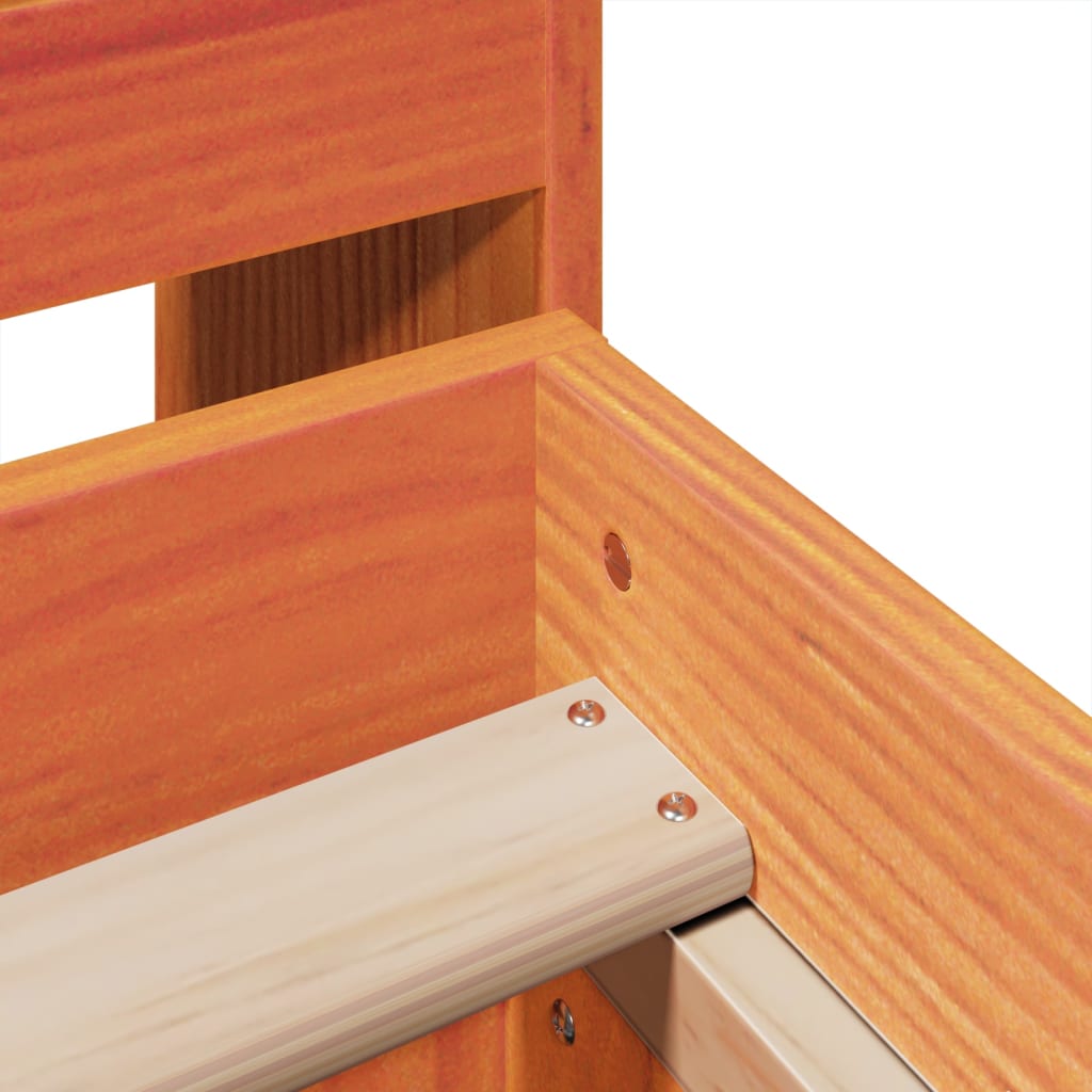 Sengeramme uten madrass brun 150x200 cm heltre furu