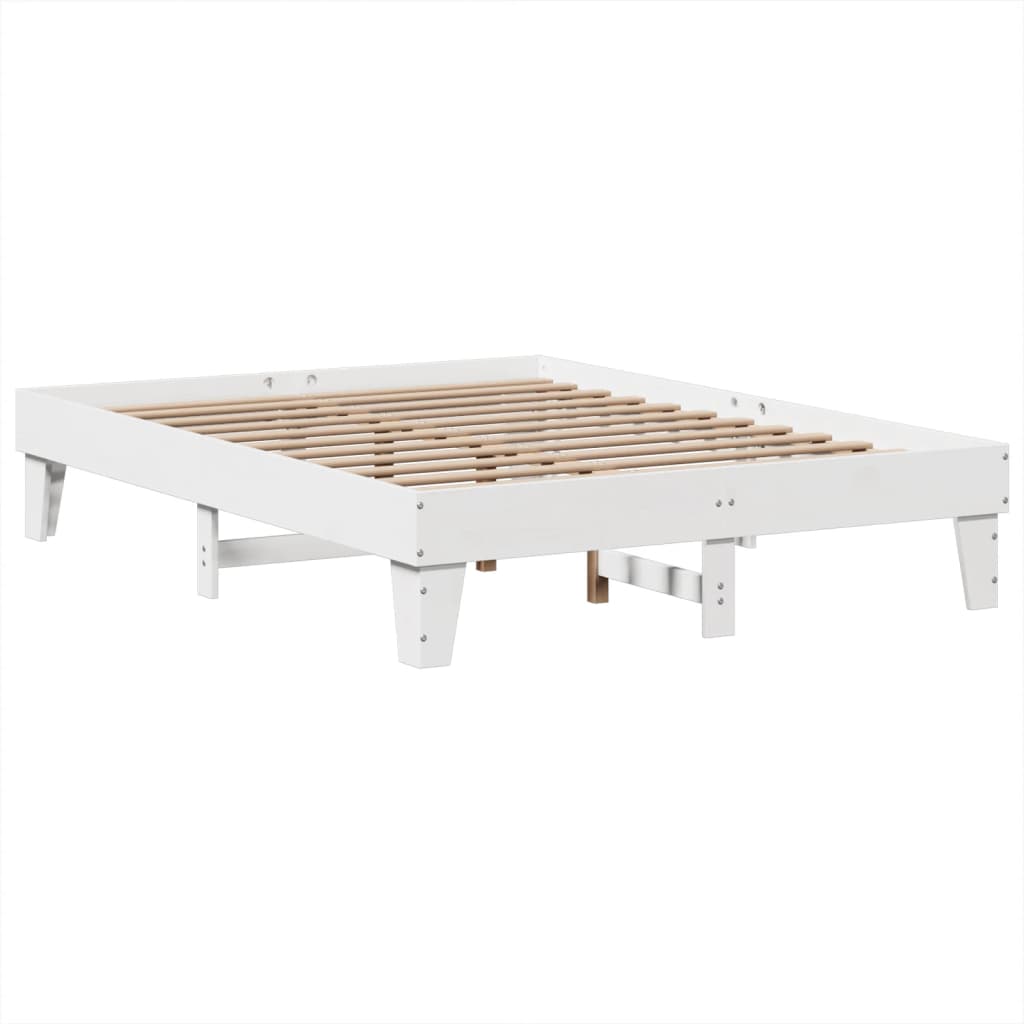 Sengeramme uten madrass hvit 140x200 cm heltre furu