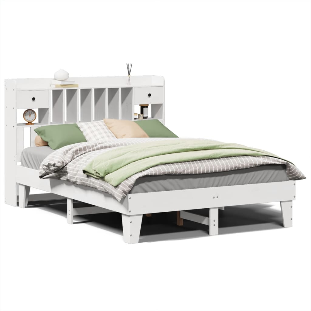 Sengeramme uten madrass hvit 140x190 cm heltre furu