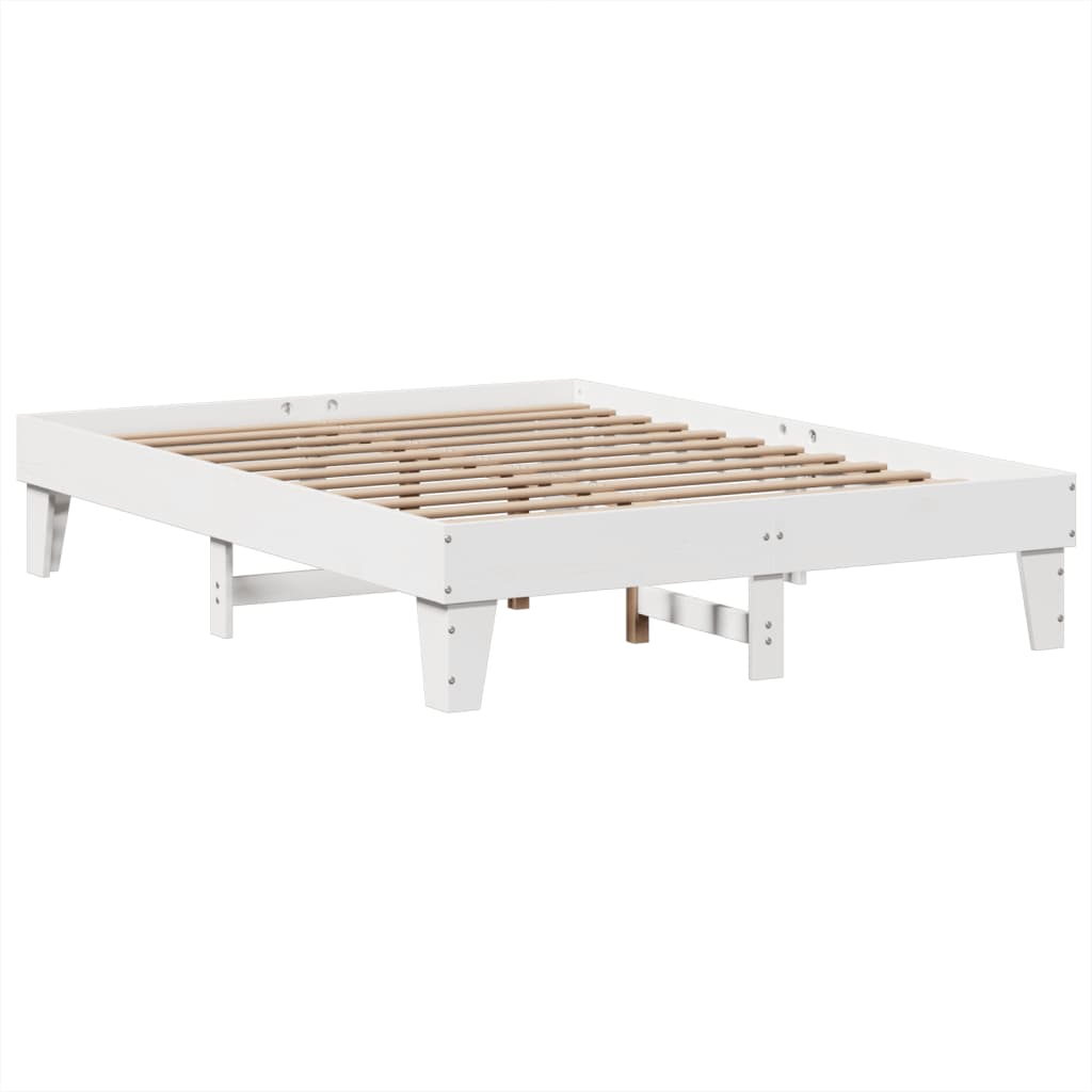 Sengeramme uten madrass hvit 140x190 cm heltre furu