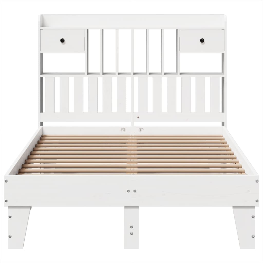 Sengeramme uten madrass hvit 135x190 cm heltre furu