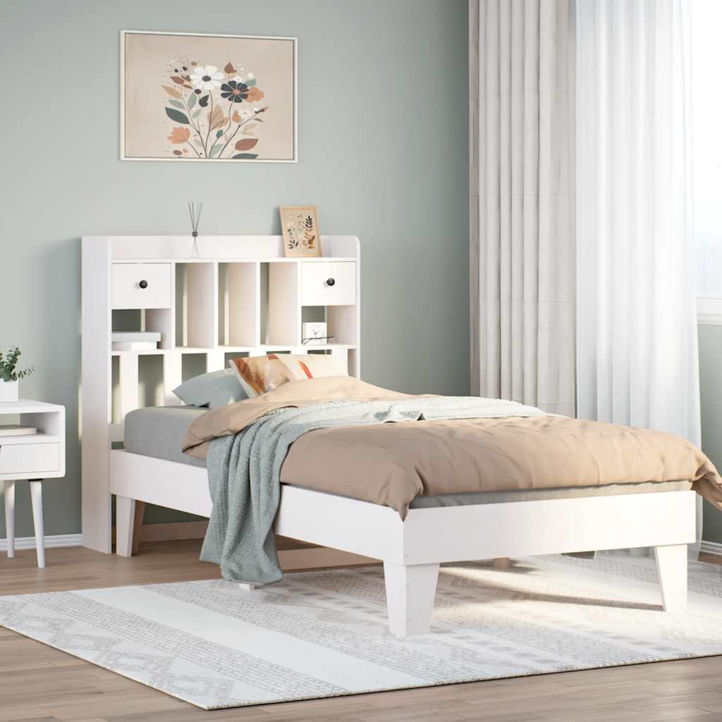 Sengeramme uten madrass hvit 90x190 cm heltre furu