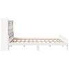 Seng med bokhylle uten madrass hvit 180x200 cm heltre furu
