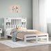 Seng med bokhylle uten madrass hvit 135x190 cm heltre furu