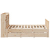 Seng med bokhylle uten madrass 180x200 cm heltre furu
