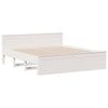 Seng med bokhylle uten madrass hvit 180x200 cm heltre furu