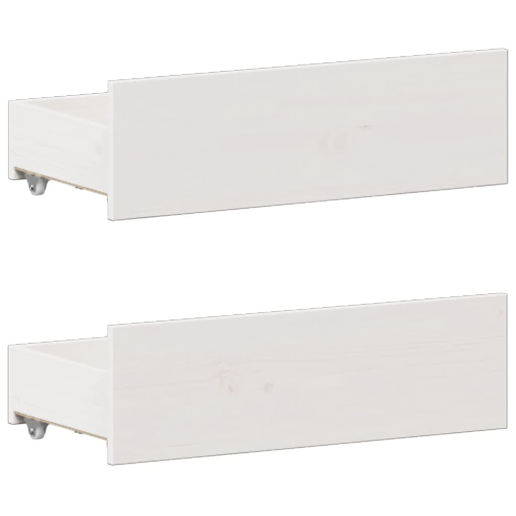 Seng med bokhylle uten madrass hvit 180x200 cm heltre furu