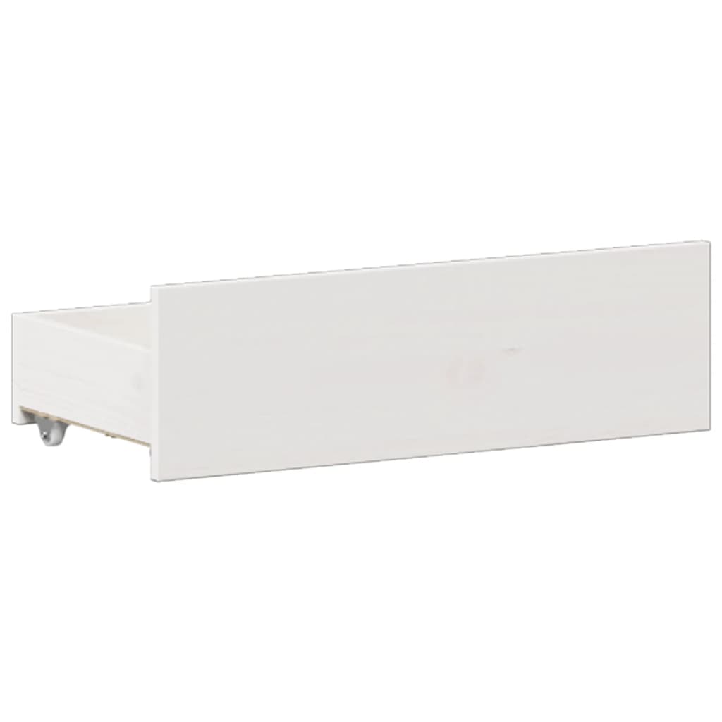 Seng med bokhylle uten madrass hvit 180x200 cm heltre furu