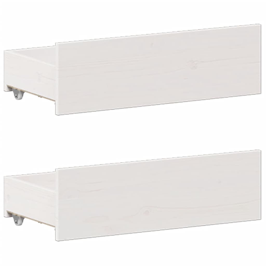 Seng med bokhylle uten madrass hvit 140x200 cm heltre furu