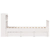 Seng med bokhylle uten madrass hvit 90x200 cm heltre furu