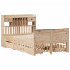 Seng med bokhylle uten madrass 135x190 cm heltre furu