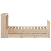 Seng med bokhylle uten madrass 135x190 cm heltre furu