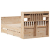 Seng med bokhylle uten madrass 135x190 cm heltre furu