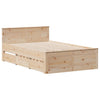 Seng med bokhylle uten madrass 135x190 cm heltre furu